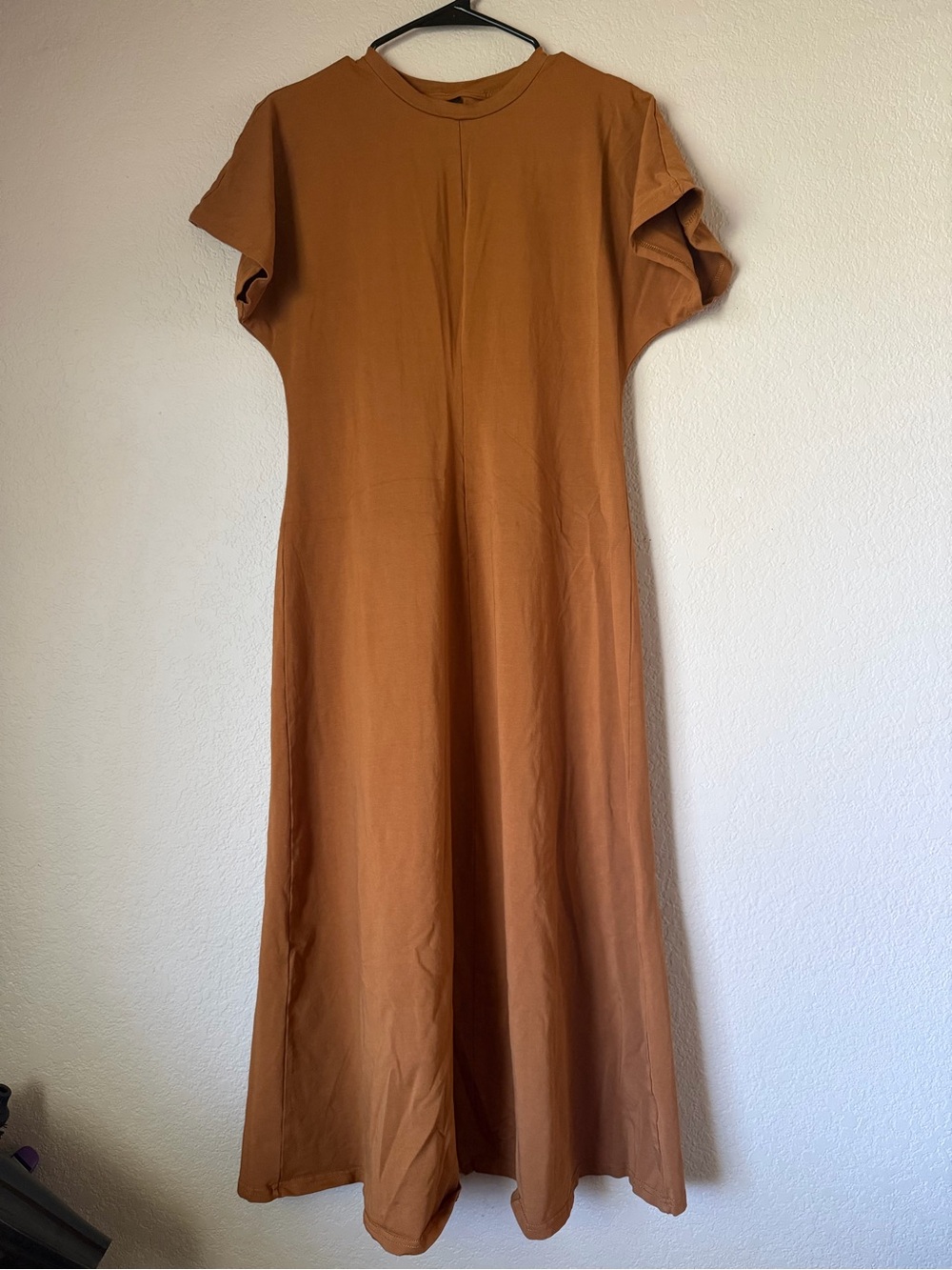 Women's Rust Orange Short-Sleeve Maxi Dress